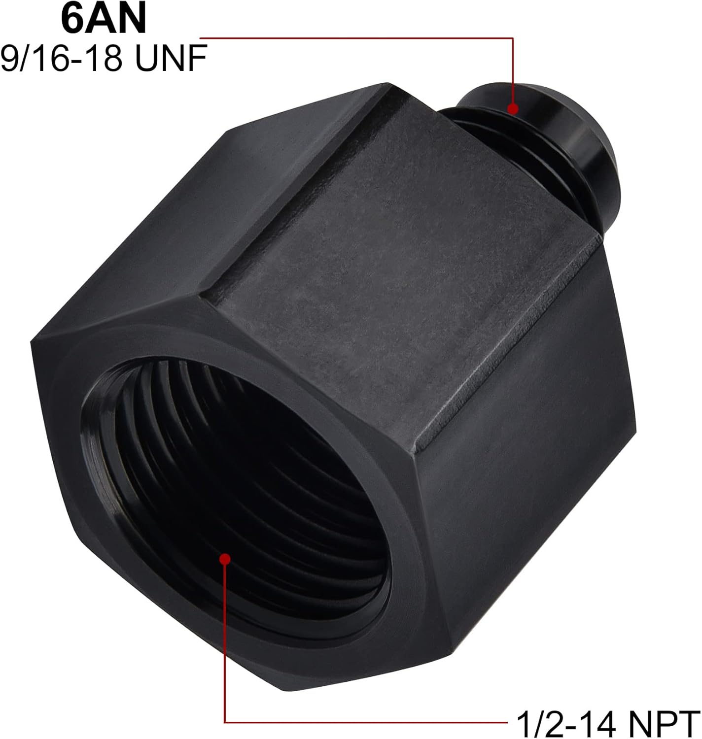 EVIL ENERGY 6AN Male to 1/2 NPT Female Fitting 2PCS Bundle with Adjustable 3AN-12AN Wrench Aluminum Black