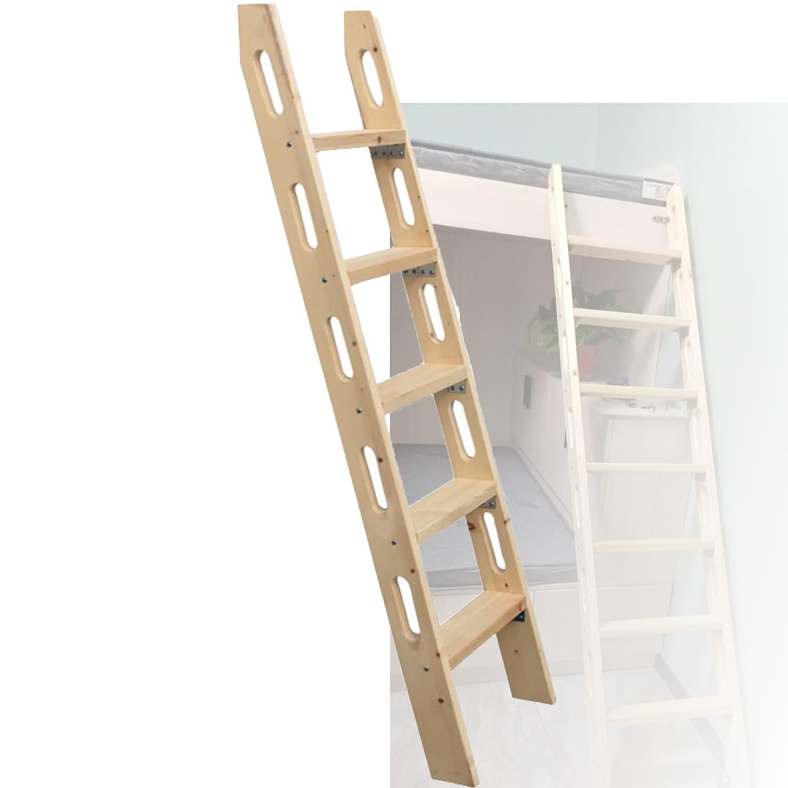 Escalera para literas estable de madera que soluciona los problemas de espacio en el dormitorio