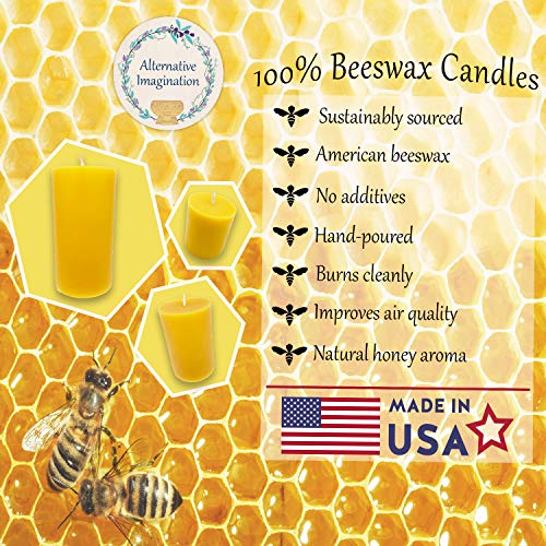 Alternative Imagination 100% Pure Beeswax Pillar Candle (Extra Large, 3X9 Inch), 110 Hour, Hand-Poured, Made In Usa #TOP1
