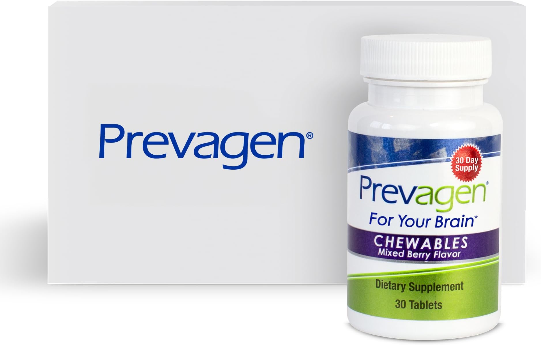 Prevagen Regular Strength Mixed Berry Chewables - 30 Tablets (1 Month Supply) | Formulated for Your Brain | 10mg of Apoaequorin Plus Vitamin D3