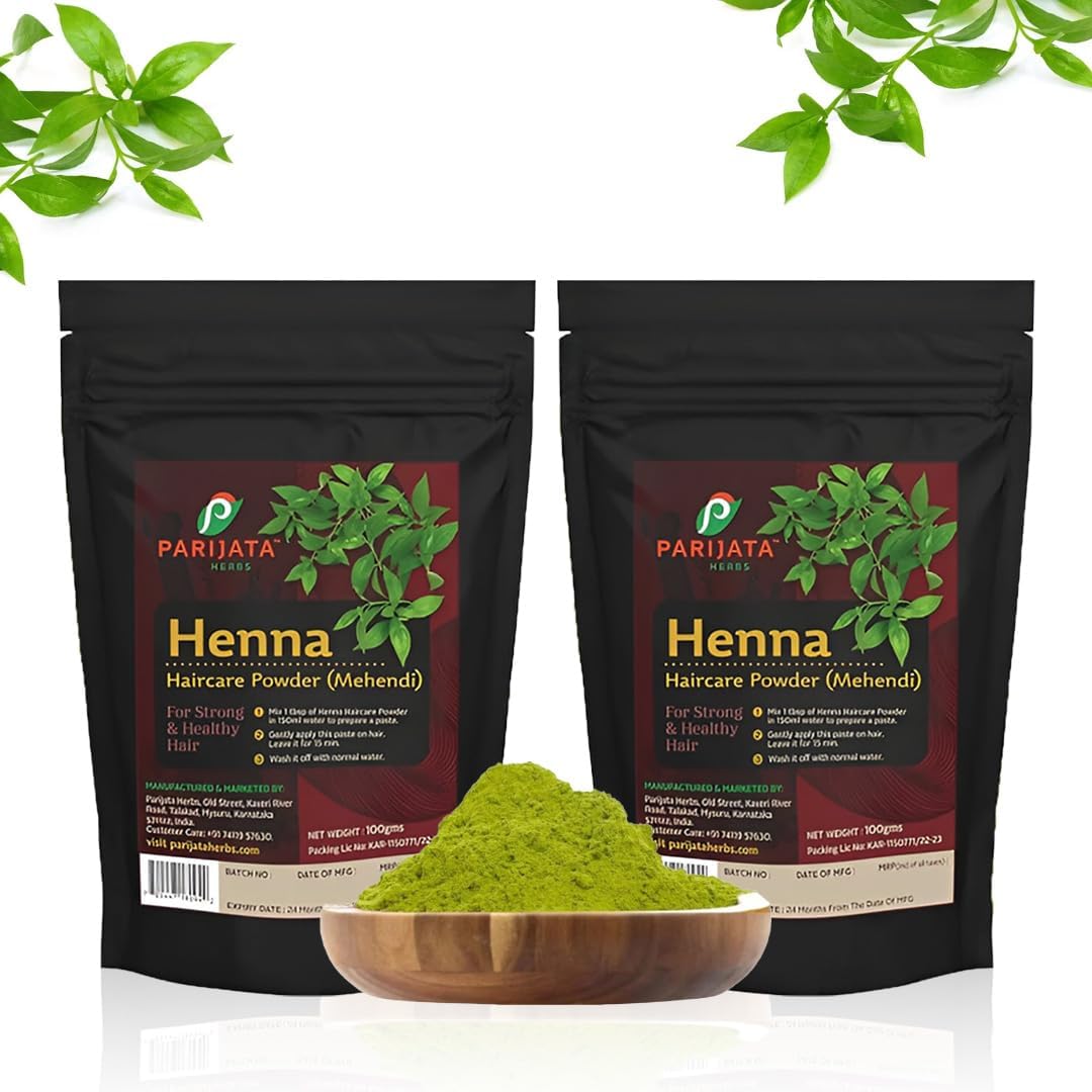 Henna Powder for Natural Hair Color (Mehandi)- 100gm (Pack of 2) | Natural Chemical-Free Herbal Henna For Scalp Health, Hair Growth, Colour, Shine | Prevents Dandruff, Nourishes & Strengthens Hair