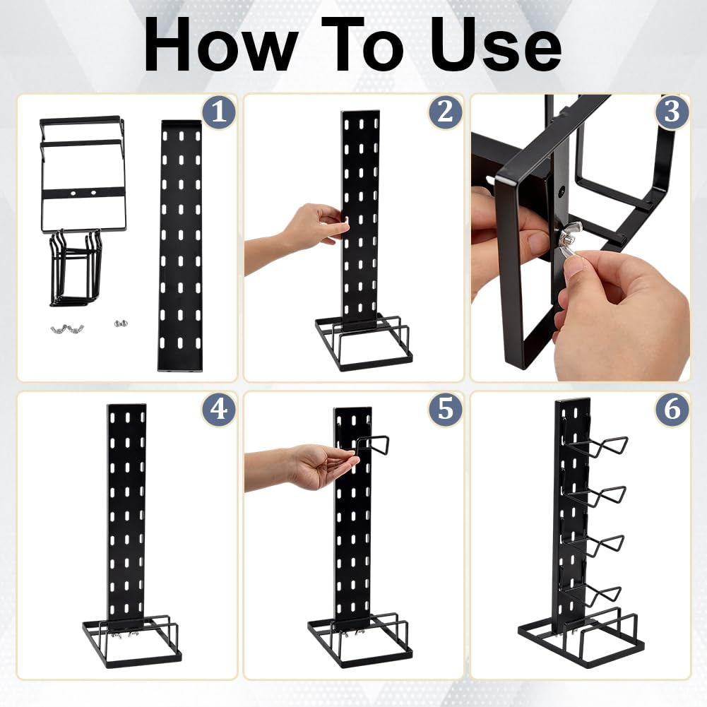 PH PandaHall Supporto per Cuffie e Controller da Gioco per Scrivania Accessorio per Setup Gaming in Acciaio al Carbonio Nero per Decorazione Stanza da Gioco