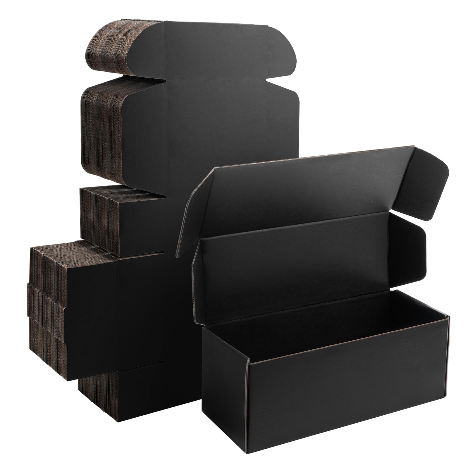 Yidomto 10x4x4 Black Shipping Boxes Small - 25 Pack Corrugated Cardboard Mailer Boxes for Packaging, Mailing, Gift Giving | Sturdy, Recyclable,