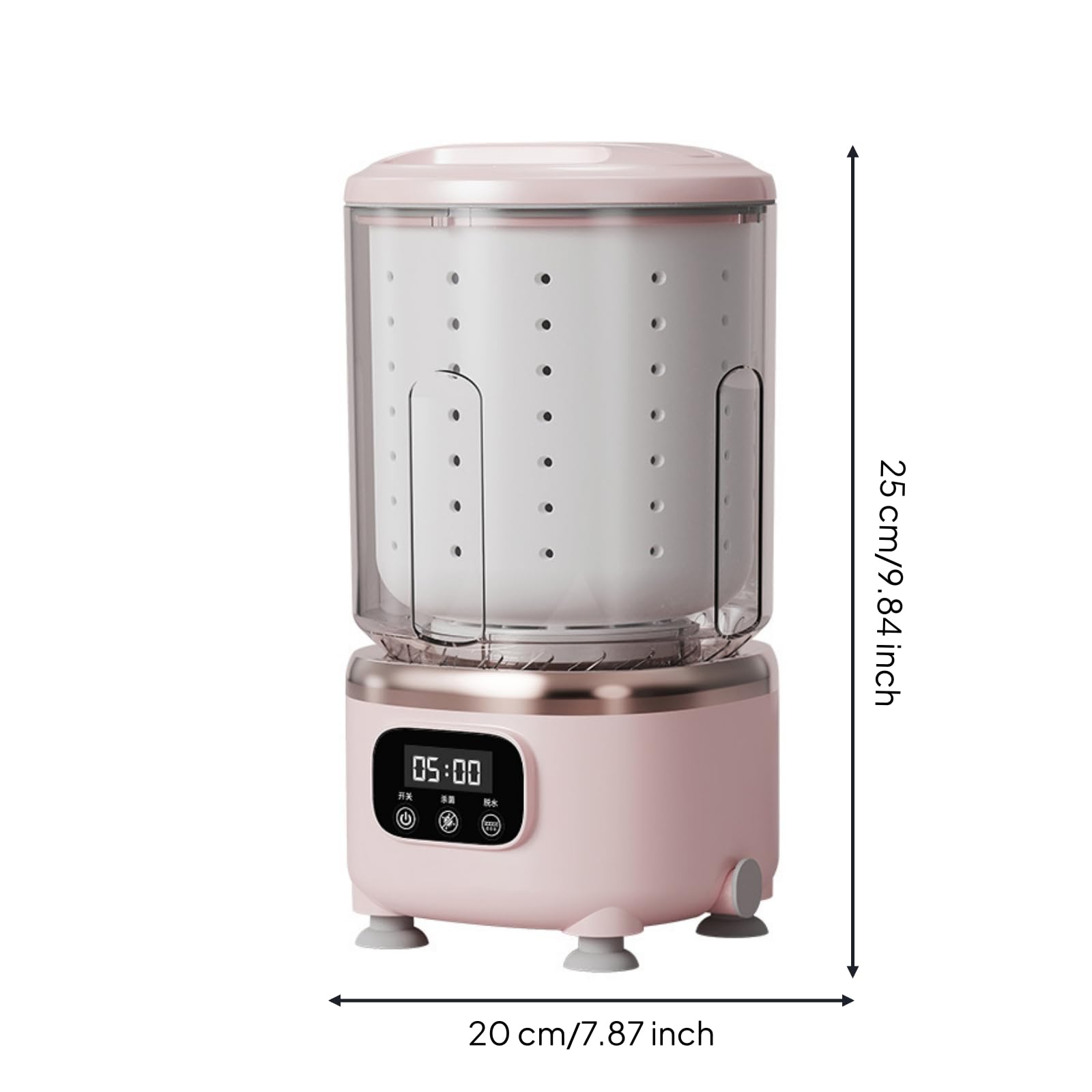 Portable Laundry Machine Lavatrice Portatile Lavabiancheria Mini Asciugatrice Centrifuga con Doppia Funzione Lavaggio E Asciugatura per Carichi, 粉红色