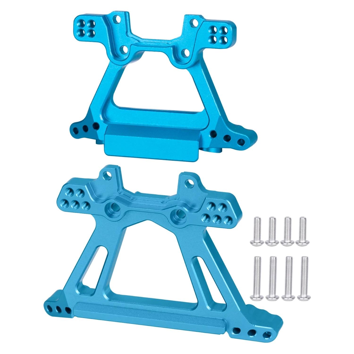 Compatible with 1/10 Slash 4x4 4WD Remote Control Cars, Aluminum Alloy Front and Rear Shock Tower Upgrade Parts (Blue)