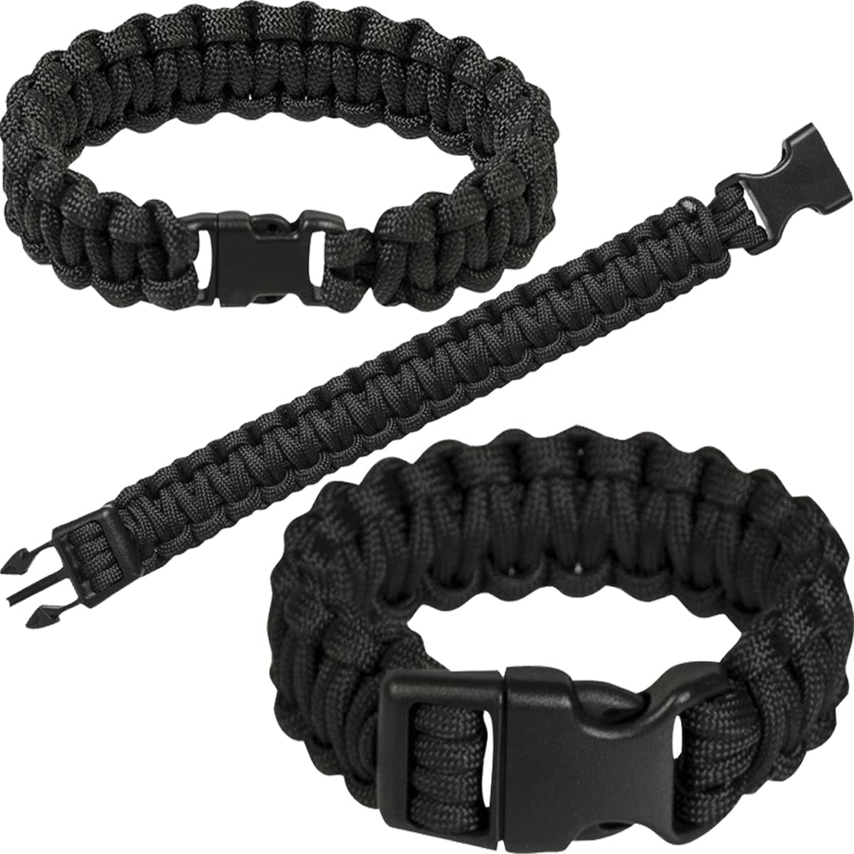Mil-Tec Paracord Muñequera 15mm Negro
