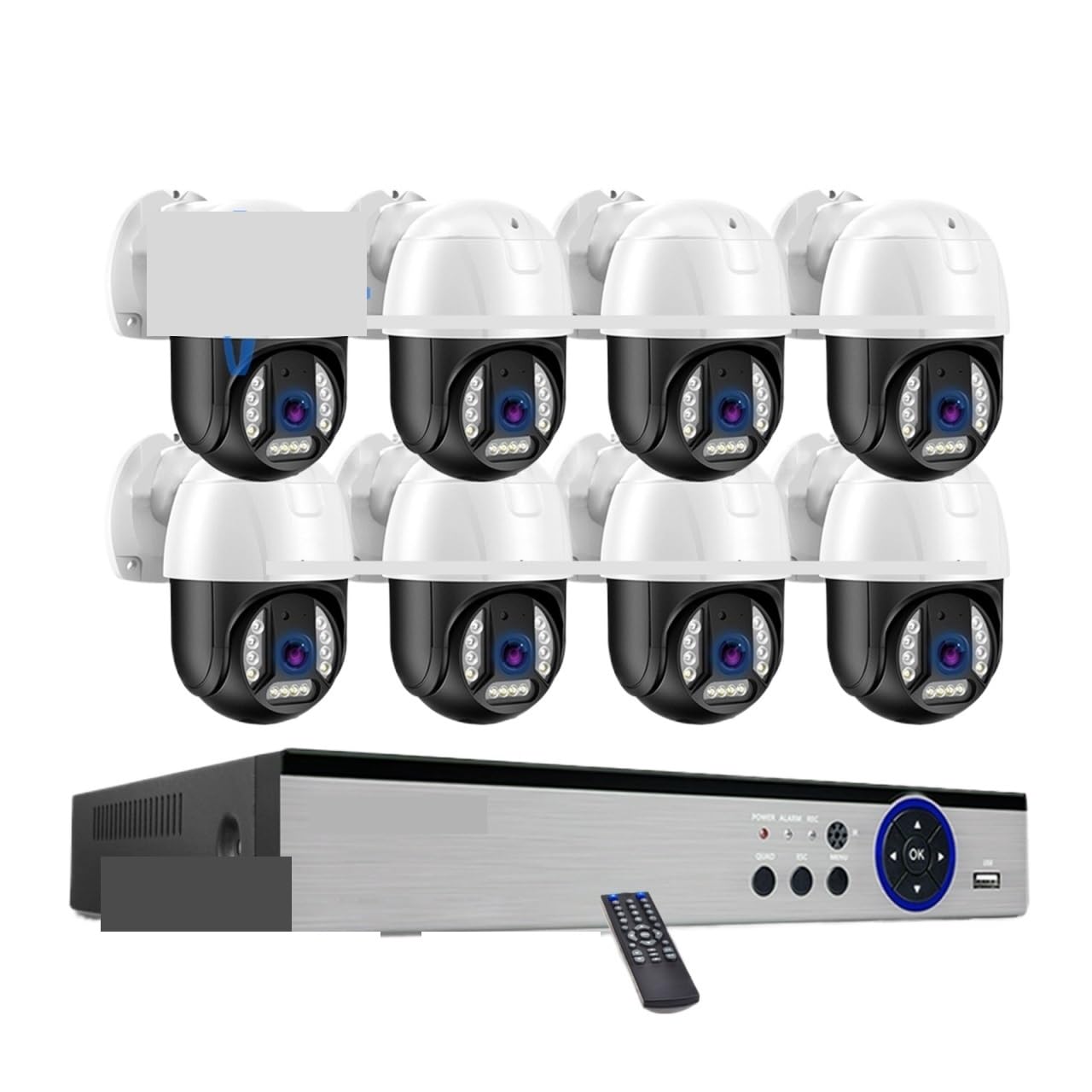 Sistema de cámaras de Seguridad 4K PTZ, Kit NVR, 8 Canales, 8MP, PoE(4T,8MP 8PCS Camera)