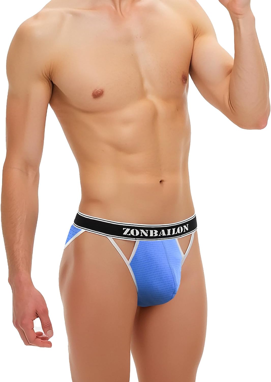 ZONBAILON Men's Sexy Jockstrap Underwear Low Rise Workout G-String Stretchy Athletic Jock Strap Breathable Bulge Pouch Thong