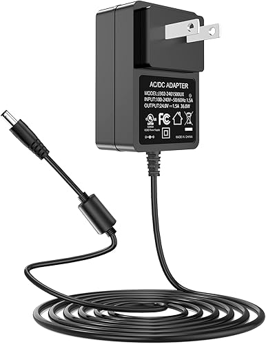 UL Listed 24V 1.5A Fuente de alimentación compatible con lámpara LED de uñas de 24 V Secador de uñas Bluetooth altavoz CCTV cámaras de seguridad LED