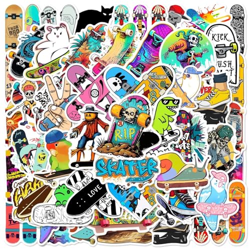 Skateboard Stickers |50Pcs Skateboarding Waterproof Vinyl
