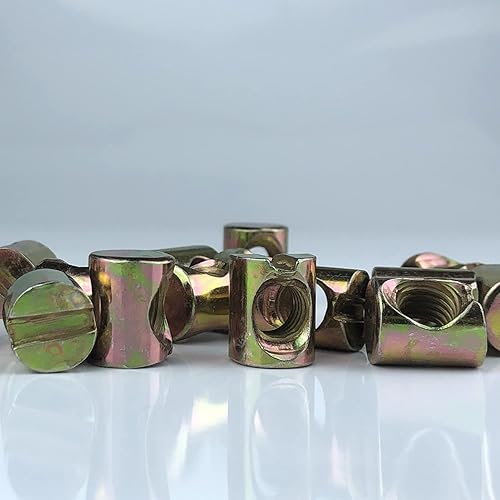 Miniatura 6 de 10 tuercas de barril métricas M8 tuercas cruzadas tuercas ranuradas tornillos para cama de bebé kit de repuesto para literas camas cabeceros sillas