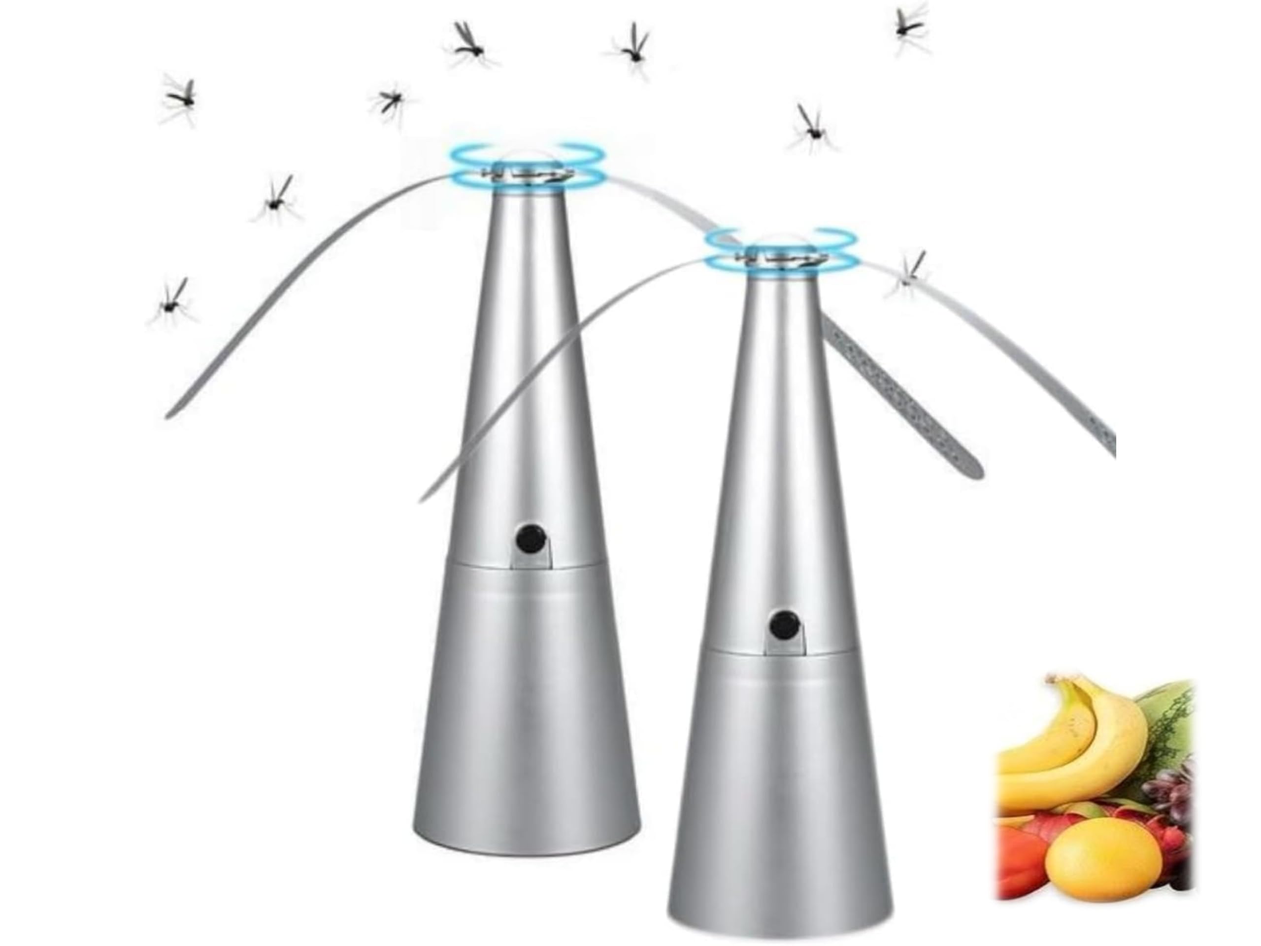Fly Fans for Tables 2Pack Fly Spinner For Table, Portable Fly Deterrent Fans Rechargeable, Gadgets for Barbecue Picnic Restaurant Party Camping Home Kitchen (Style B*2)