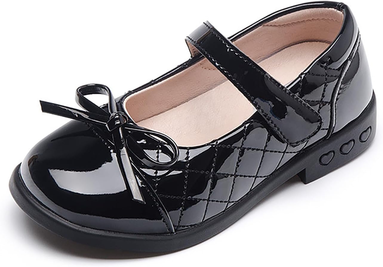 Toddler Girl’s Dress Shoes Comfort Cute Bowtie Princess Oxford Style School Uniform Shoes Loafer Flats