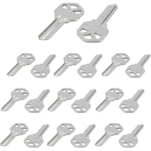 Ludom 20 PCS KW1 Brass Uncut Blank Keys Compatible with 3-Pin Locks, for Residential and Commercial Locks 8.7x27.8mm