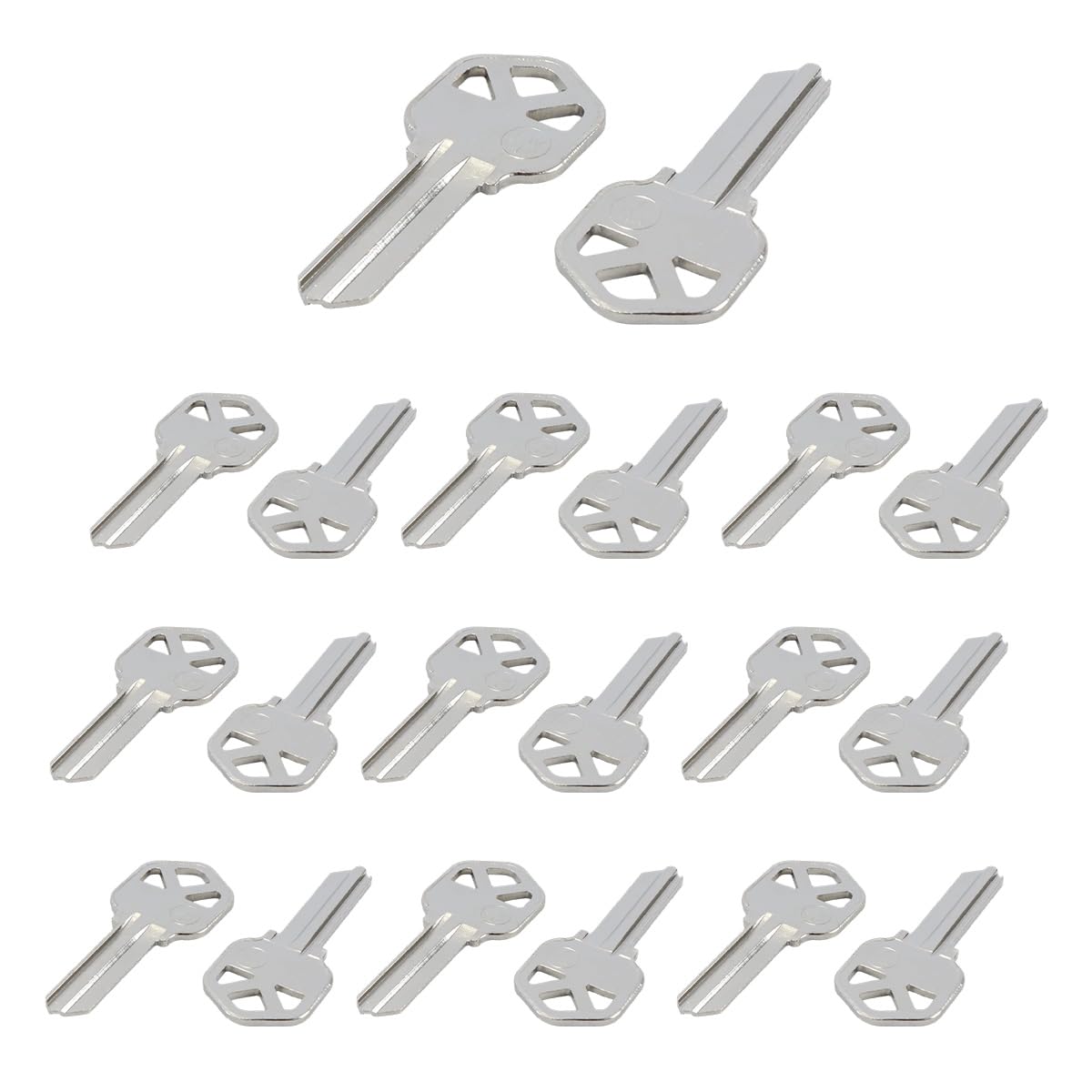 Ludom 20 PCS KW1 Brass Uncut Blank Keys Compatible with 3-Pin Locks, for Residential and Commercial Locks（8.7x27.8mm）