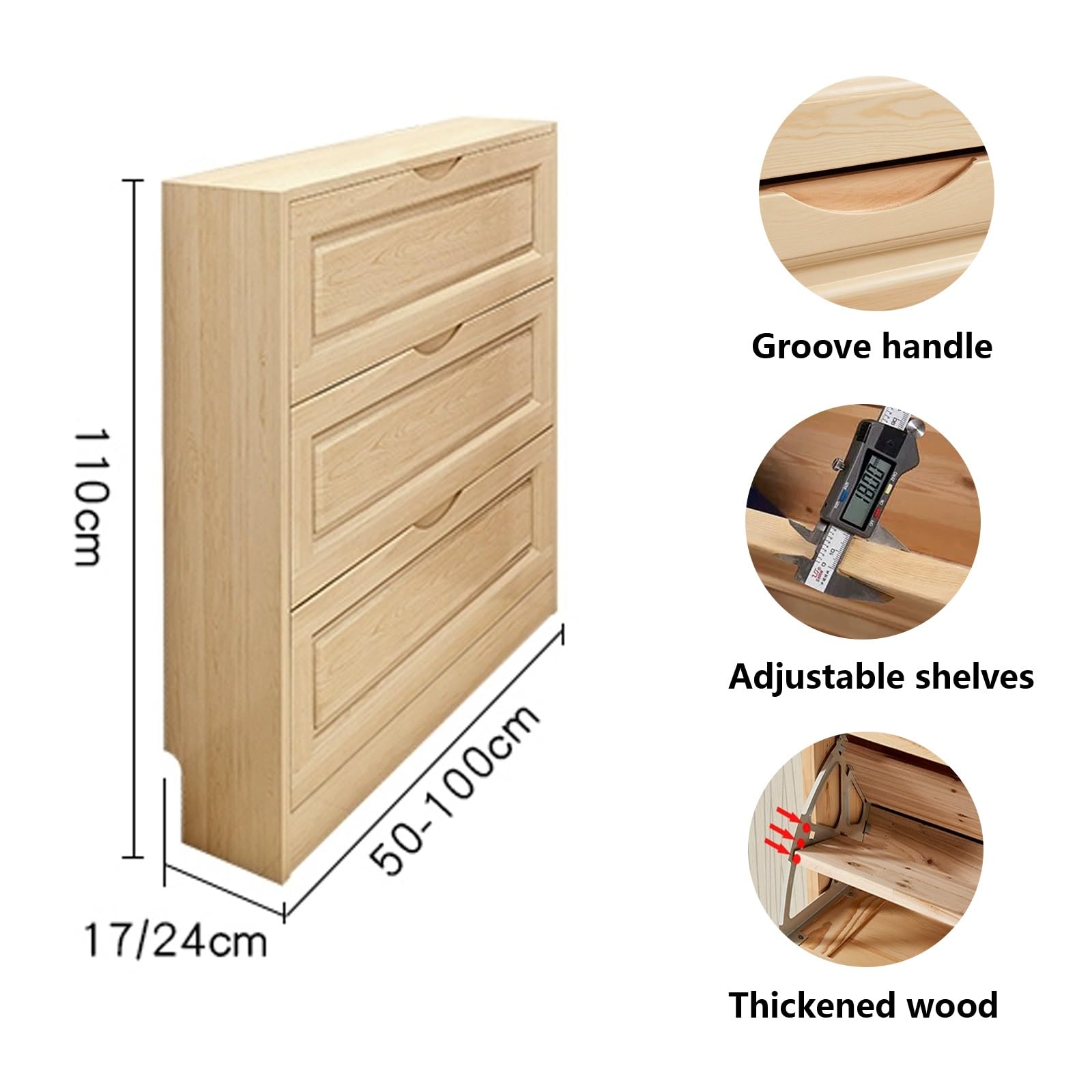 Schuhkipper schmal, praktischer und moderner schmaler Schuhschrank, Gaderobenschränke Flur-Set, robust und langlebig, großes Fassungsvermögen, geeignet für Flure, Eingangsbereiche, Wohnzimmer ( Color