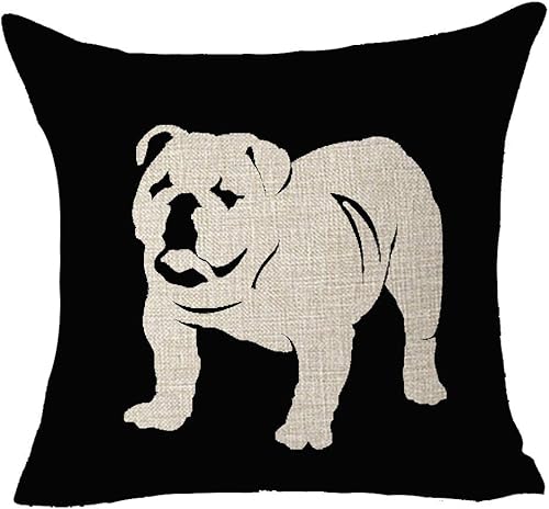 Miniatura 8 de Funda de almohadón decorativa de animales, perros mascotas, beagle dachshund vizsla, de material de lino de algodón de 18", cuadrada., Algodón, 6,