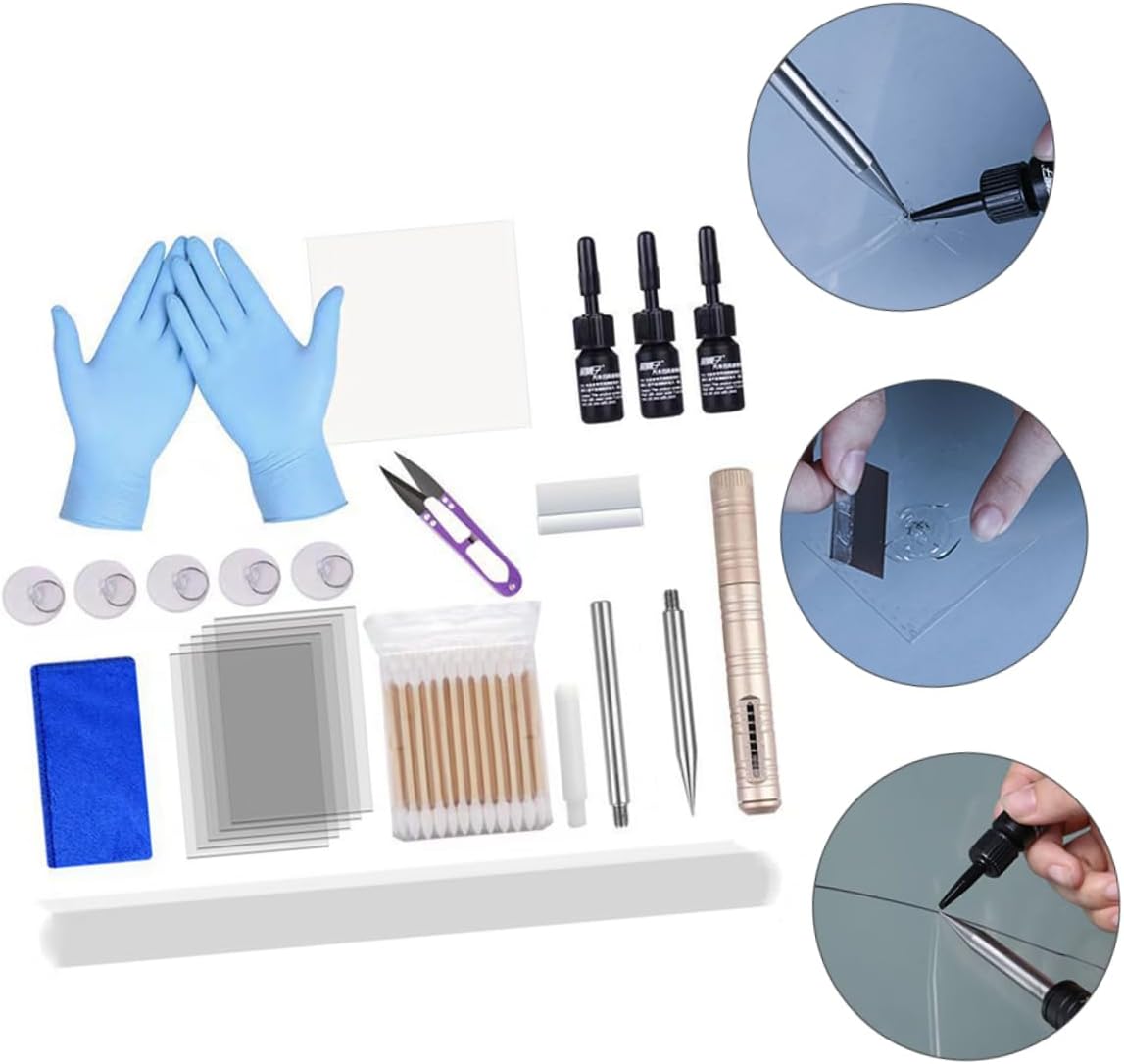 Gatuida Glass Crack Repair Tool Windshield Crack Repair Kit Car Windshield Kit Glass Tools