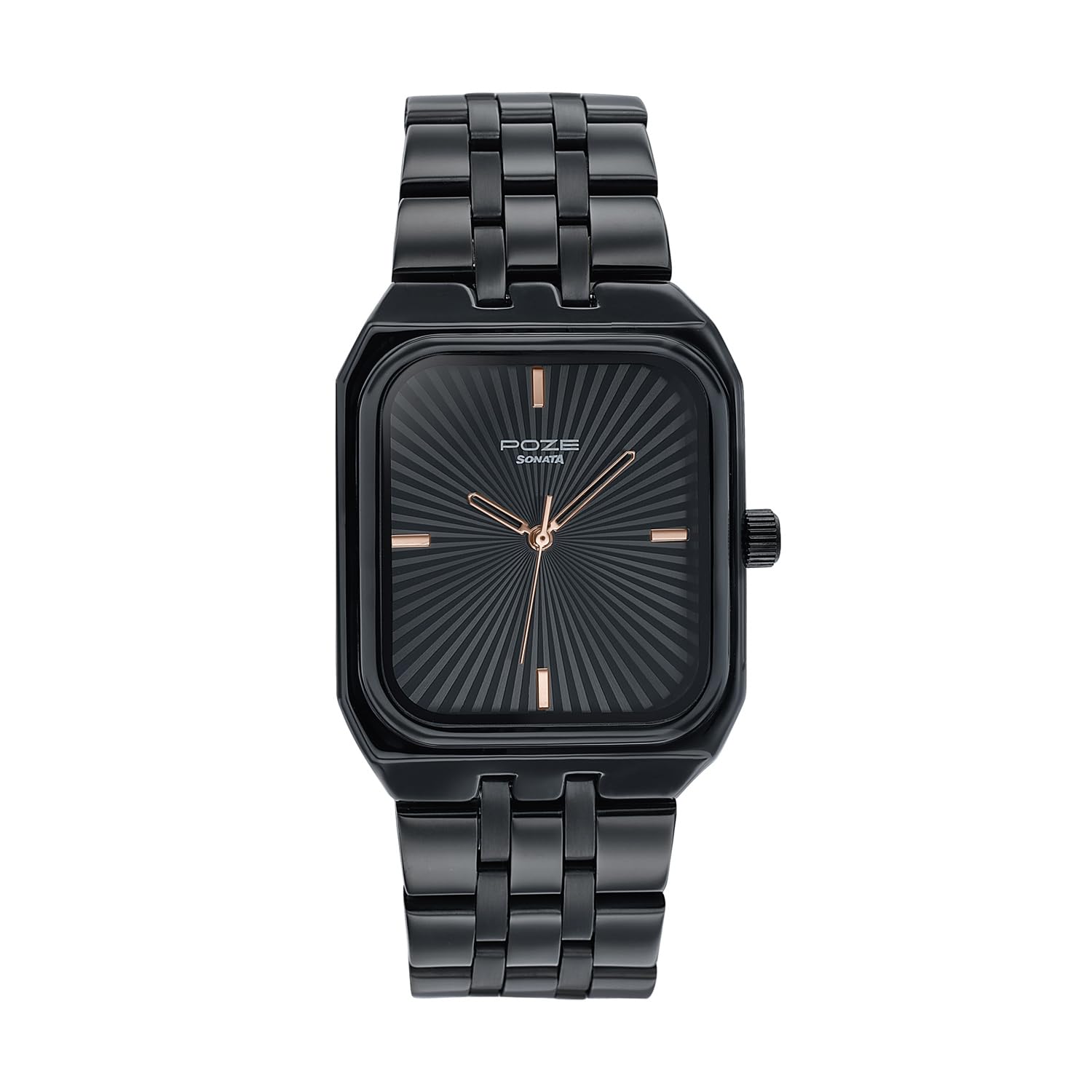 Sonata Poze 7 Analog Black Dial Black Sheet Metal Strap Watch for