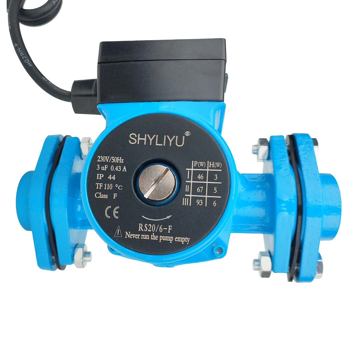 Pompa di aumento della pressione 230 V, 1/8 CV, Pompa di circolazione a 3 velocità, Pompa di circolazione per acqua calda da 1 pollice con flangia per sistema di riscaldamento domestico/doccia