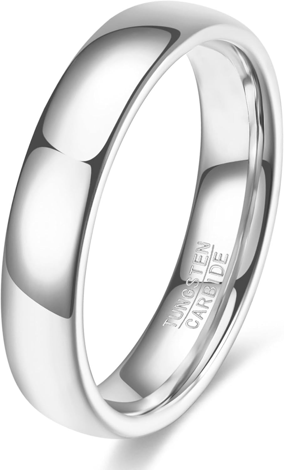 VQYSKO Tungsten Wedding Band Ring for Men Women | 2mm 4mm 6mm 8mm Gold Domed Tungsten Wedding Band Ring for Men Women High Polish Comfort Fit | Size 5-14