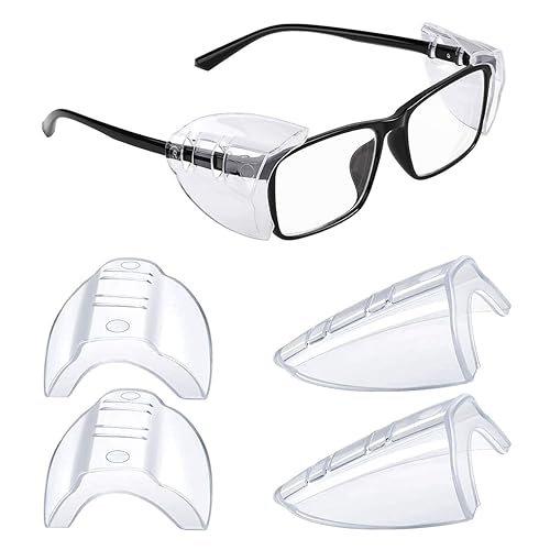 MELASA Safety Glasses Side Shields for Prescription Glasses, Slip on