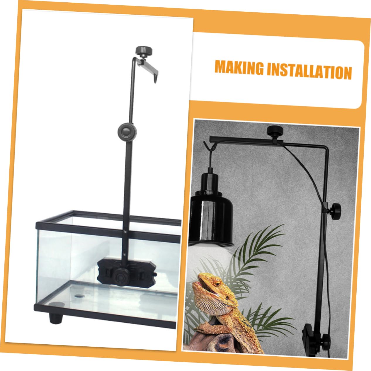VANZACK Supporto Per Lampada Regolabile Per Rettili Accessorio Per Acquario Per Tartarughe Staffa Per Lampada Riscaldante Supporto Per Per Lucertole