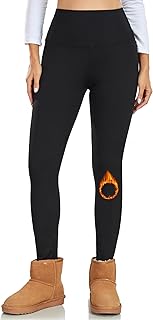 Opssaker Thermal Leggings Women's Lined High Waist Fleece Leggings Women's Warm Thermal Trousers Plush Leggings Opaque Tights Winter