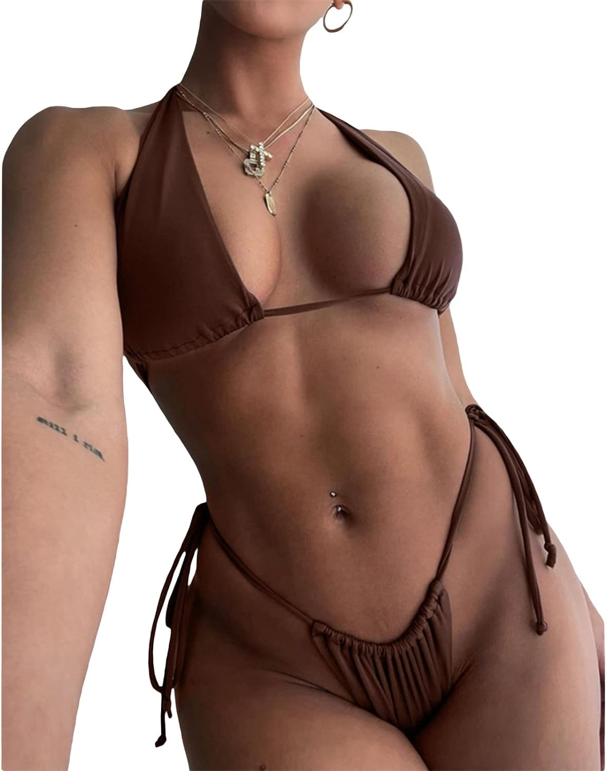 Bikini Sets for Women Sexy 2 Piece Bathing Suits Halter String Triangle Bikini Thong Swimsuit Beach Swimwear