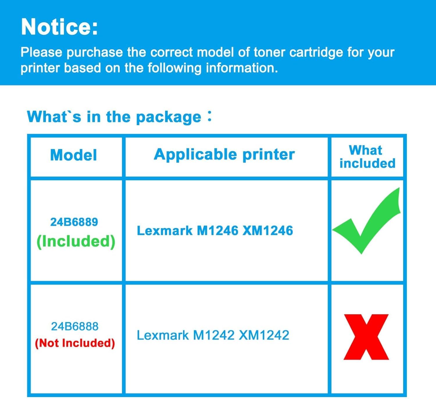 LCL XM1246 czarny 21000 stron kompatybilny toner do Lexmark 24B6889 zamiennik do Lexmark M1246 XM1246 (1 sztuka)