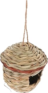 Yardwe Straw Bird's Nest Outdoor Bird Cage Embellishments for Crafting Outdoor Decor Decorative Bird House Birds Shelter Grass Nesting Bird Birdhouse Pendant Birdhouse Decor Woven Nest