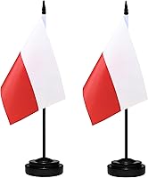 Vista 20 de Juego de banderas de escritorio de Colombia, paquete de 2 banderas de mesa colombianas, mini bandera de escritorio pequeña con poste negro sólido