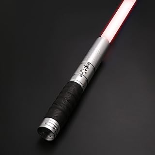 TBGENIUS Lightsaber, RGB 20 Colors Changeable, LED Light Sword, 3 Mode Sound, with Premium Quality, Aluminum Alloy Hilt for Adults Kids Galaxy Gift Force Fx Light Saber (116 cm, Silver)