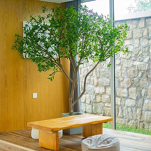 人工オリーブの木6フィート、背の高いフェイクポットオリーブシルクツリー馬酔った木の枝と果物ホームオフィス用リビングルーム装飾用人工緑の植物屋内H 1.8m/5.9フィート