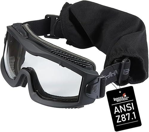 Lancer Tactical AERO Airsoft gafas tácticas de seguridad ANSI Z87.1 - anti vaho, lentes de 3mm de doble panel para caza, paintball