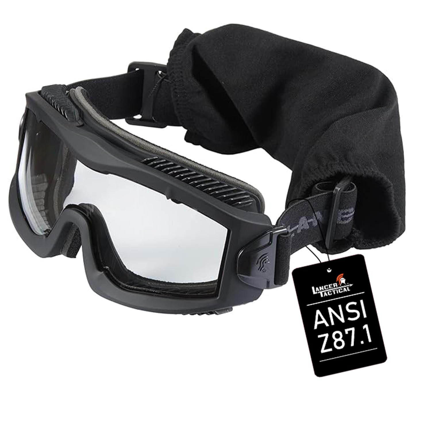 AERO Airsoft Tactical Safety Goggles -3mm Dual Pane Lens, Anti-Fog Glasses for Hunting and Cycling-One Len (Black)