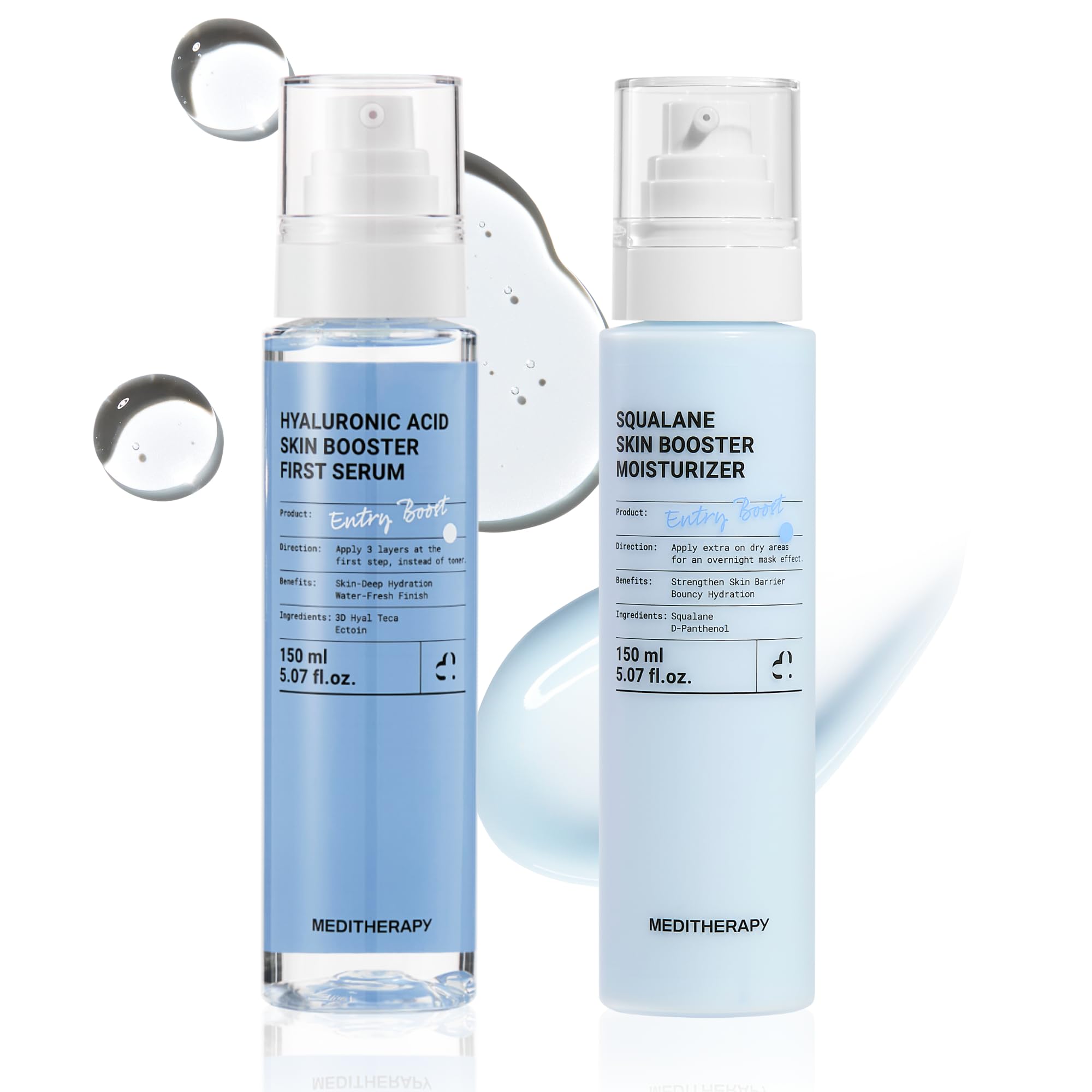Hyal-Barrier Glow Duo Hyaluronic Acid 333Serum 8 Squalane Moisturizer Bundle Deep Hydration Plumping Barrier Support Set for Dry