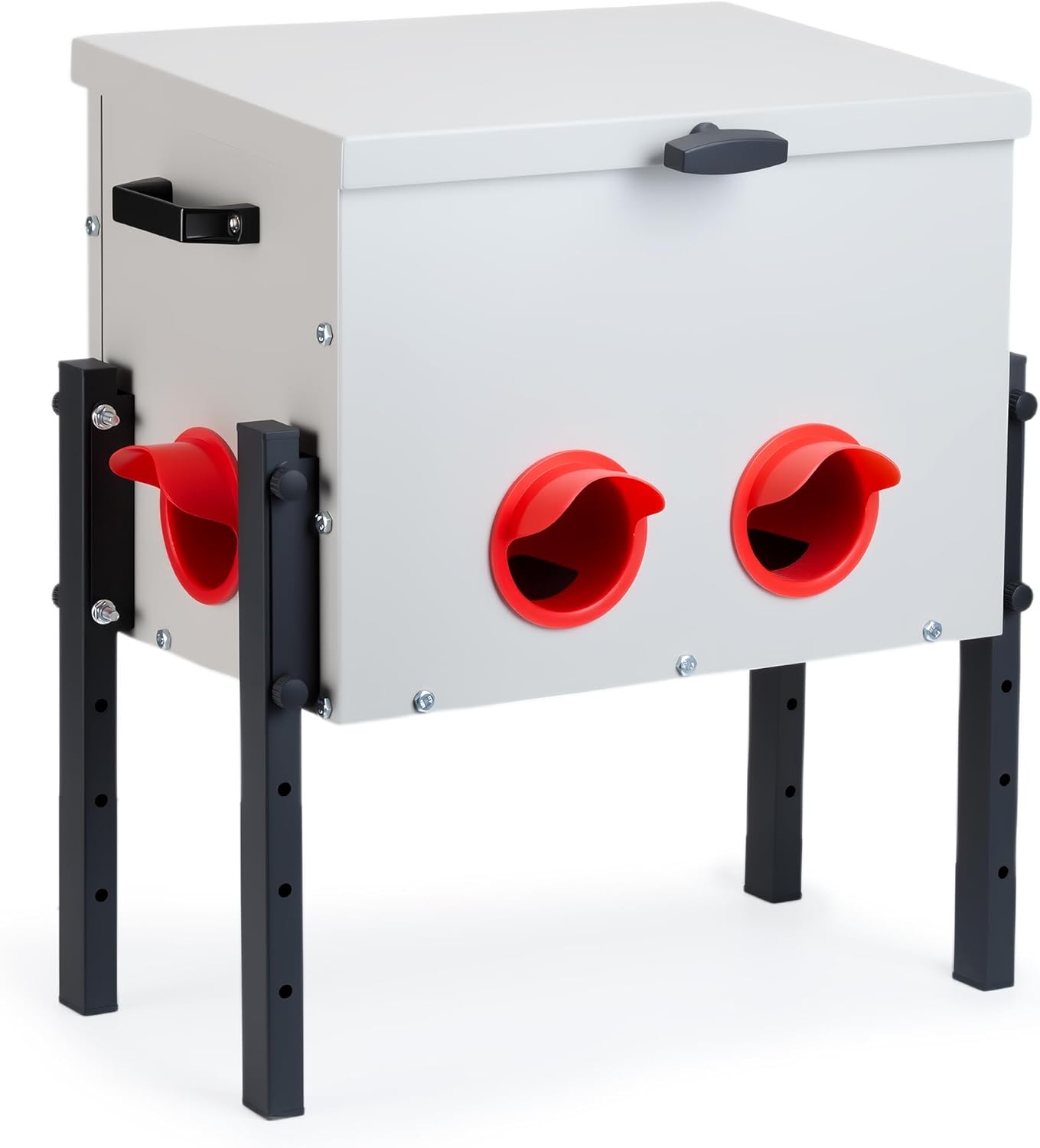 Metal Chicken Feeder with 4 Ports, 30 lbs Capacity