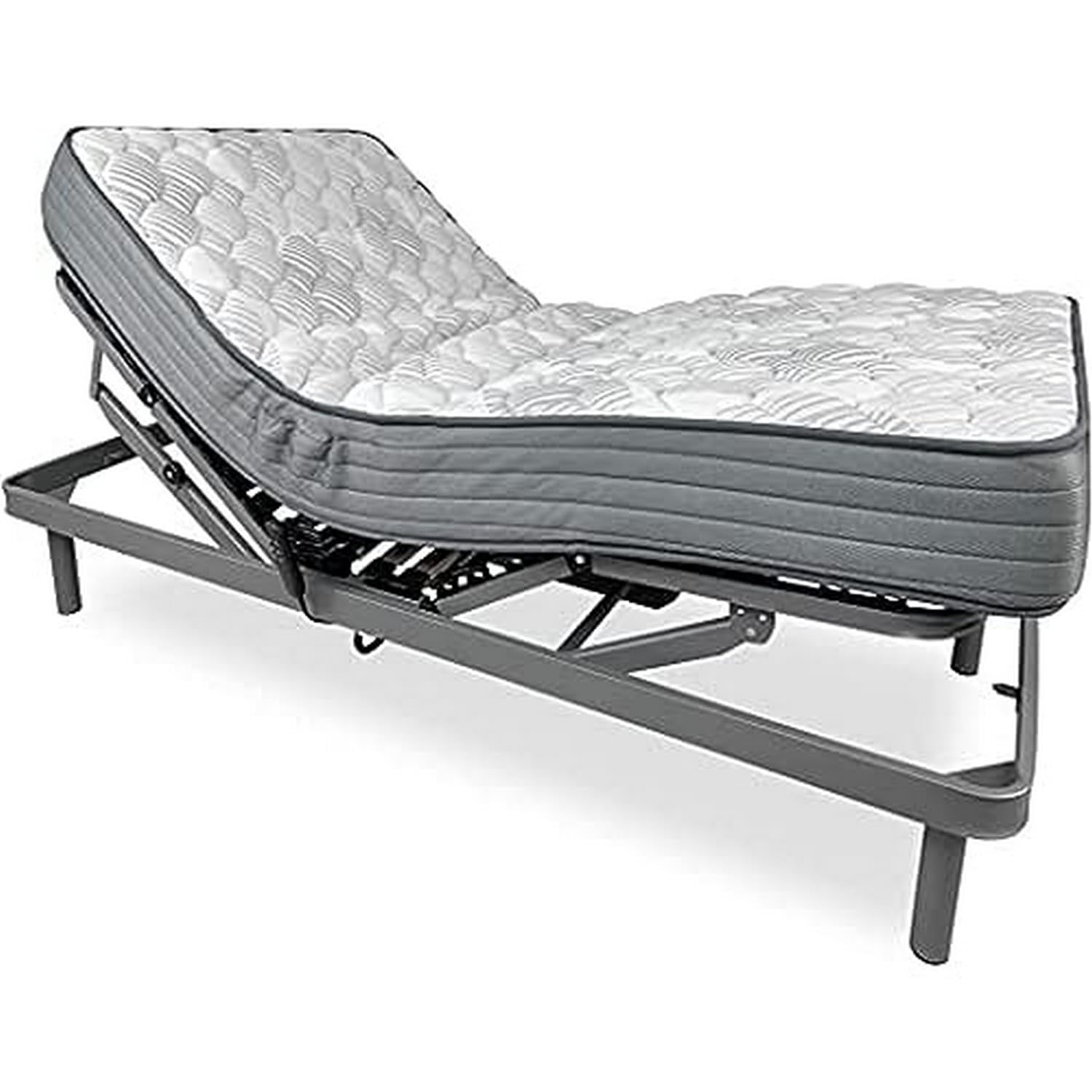DUÉRMETE Online Pack Cama Eléctrica Articulada Reforzada Ergomax con Colchón Viscoelástico Dorsaltec, Gris Antracita, 90 x 190 cm