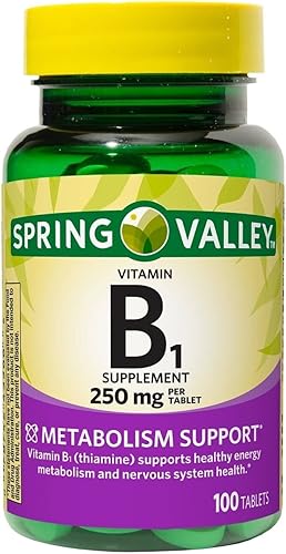 ikj Suplemento dietético de tabletas de vitamina B1, 250 mg, 100 unidades