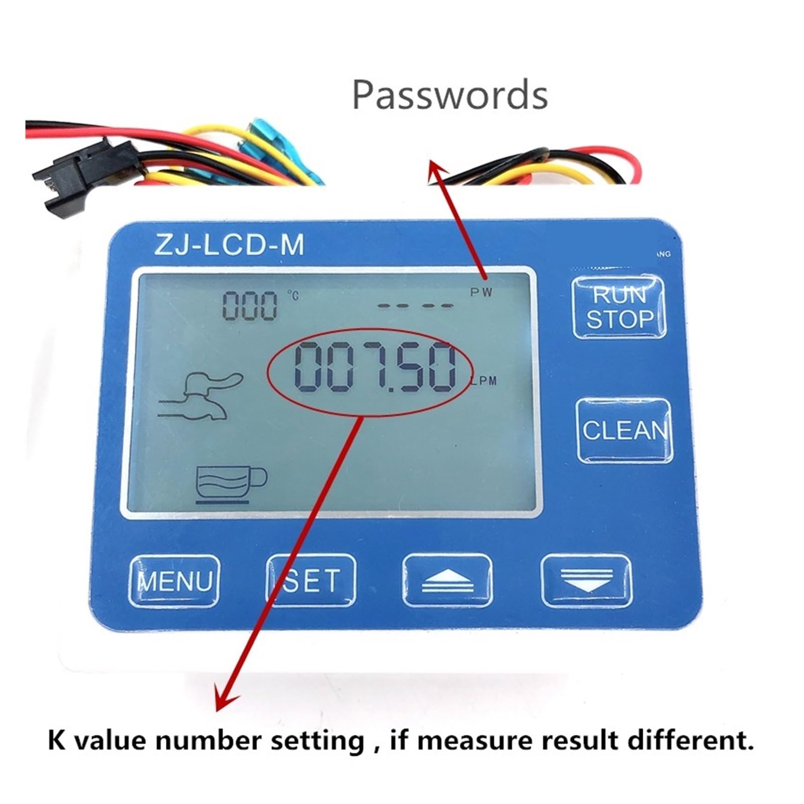 Przepływomierz, wodomierz, ZJ-LCD-M Kontroler Wyświetlacz LCD, Zj-Lcd-M do ilościowego pomiaru przepływomierza