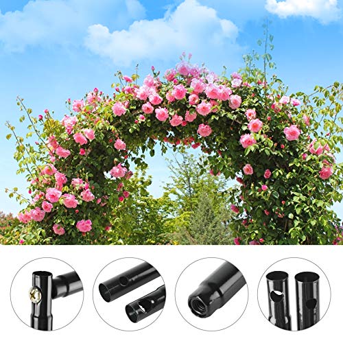 Forever Speed Rosenbogen aus Metall Rankgitter Rosenhilfe aus Pulverbeschichtetem Stahl, Garten Decoration und Verzierung Kletterer wetterfest 240 x 140 x 38 cm/Schwarz