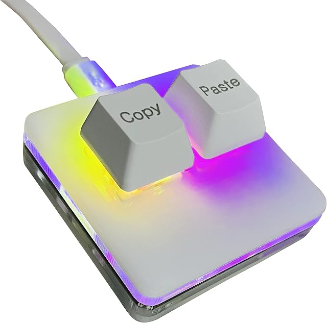 Newhui OSU Copy and Paste Keyboard with 2 Keys Mechanical Mini Keyboard with USB Interface and RGB Backlit, One-handed Keyboard, Macro Keyboard for Games or