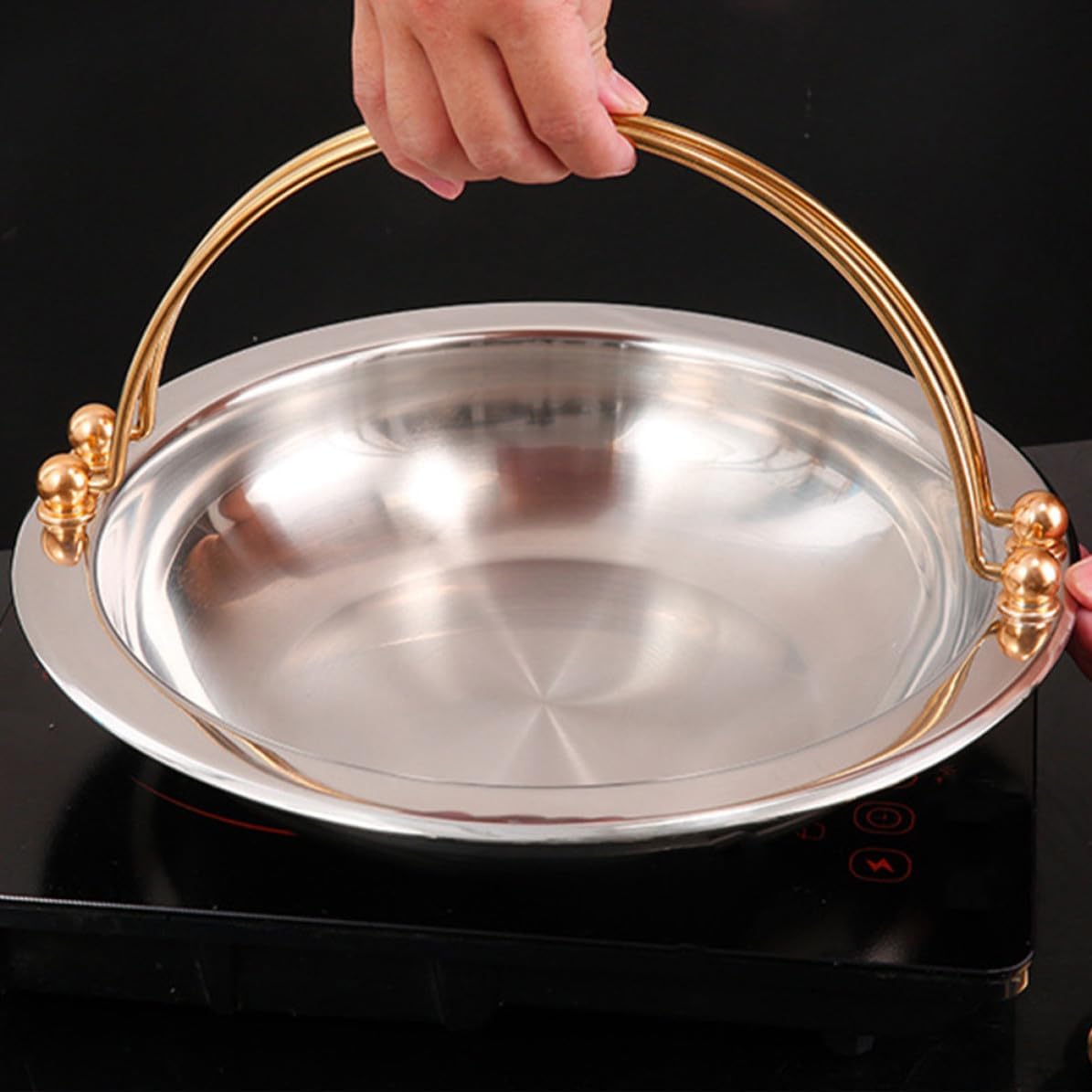 Stainless Steel Sukiyaki Pot Soup Pot Japanese Style for Tabletop Cooking