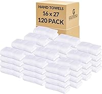 Vista 28 de GOLD TEXTILES Toallas de mano blancas de alta calidad (paquete de 24, 16 x 27 pulgadas), toallas de salón de lujo, uso multiusos para baño, manos