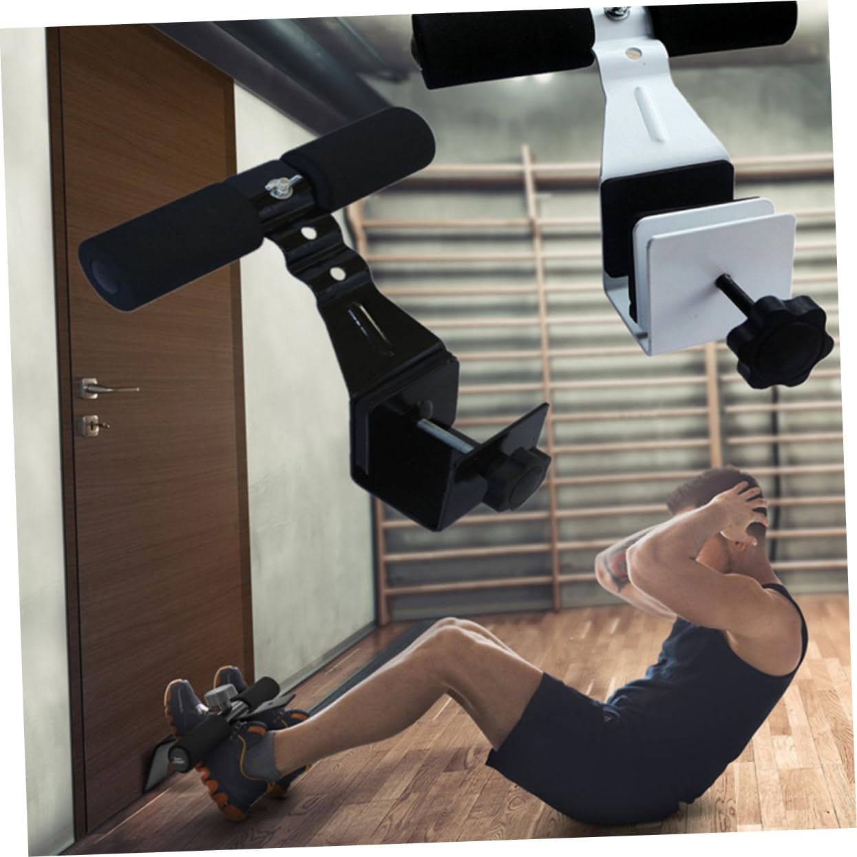 Portable Abdominal Trainer for Indoor Use Sit-up Machine Material for Muscle Training and Belly Workout Black Chest Expander for Home Fitness
