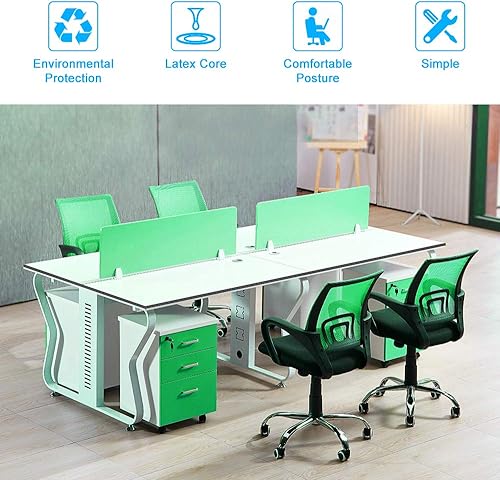 Miniatura 7 de Silla de oficina ergonómica, silla de oficina en casa con respaldo medio, silla de oficina de malla con soporte lumbar, silla de computadora