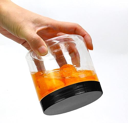 Miniatura 6 de Lainrrew 8 tarros de plástico de 14 onzas con tapas, recipientes de plástico transparente redondos de almacenamiento para almacenamiento, tarros de