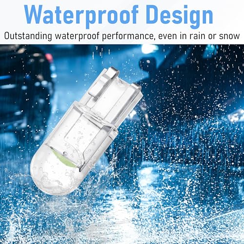 Image of ecocstm 30 PCS Car 194 LED Bulbs, 168 2825 W5W T10 Wedge COB LED Replacement Bulb, Error Free Interior Bulb for Dashboard Light, Dome Lights (Ice Blue)