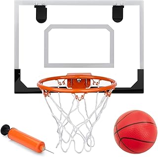 Indoor Mini Basketball Hoop Set Electronic Backboard with 1 Balls for Kids Adults Over The Door Wall Mounted Basketball Go...